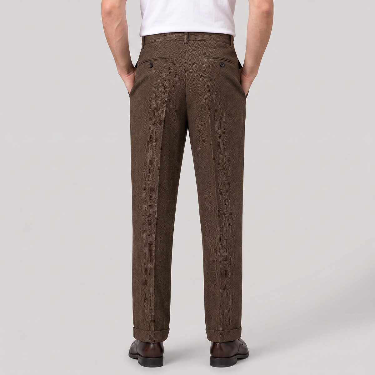 Klassische Herren-Stoffhose mit Fischgrätmuster