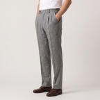 Pantalon en tissu pour homme taille haute jambe droite chevrons