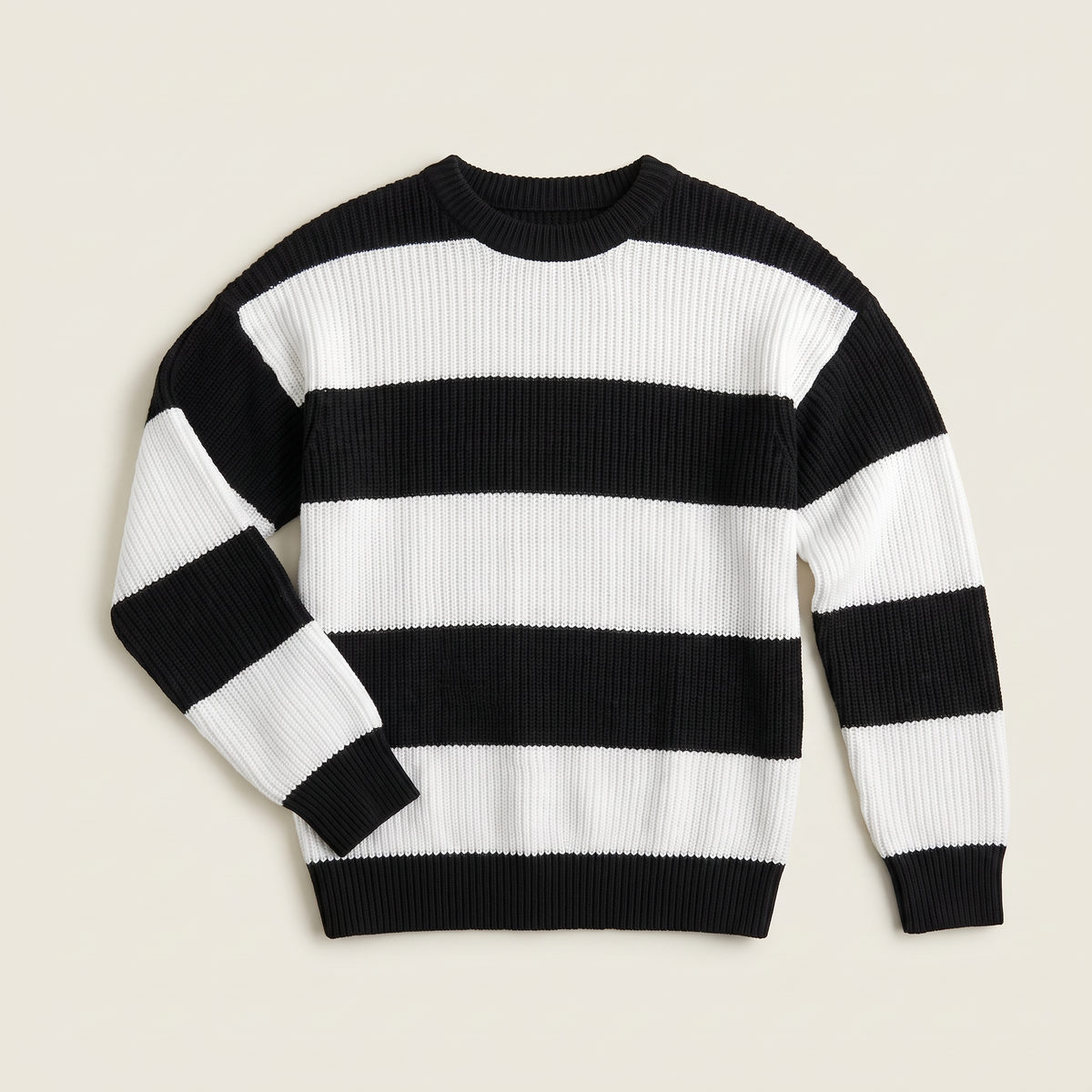 Pull en maille rayé pour homme avec col rond et coupe décontractée