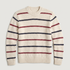 Pull en maille pour homme rayé avec col rond et motif structuré