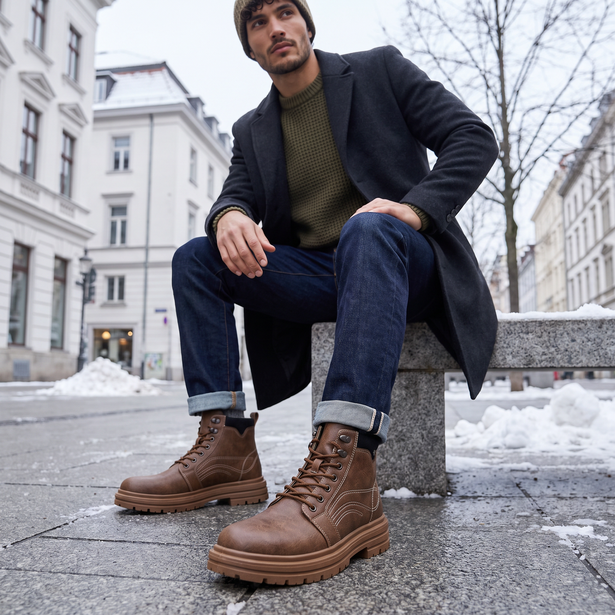 Herren Vintage Schnürstiefeletten