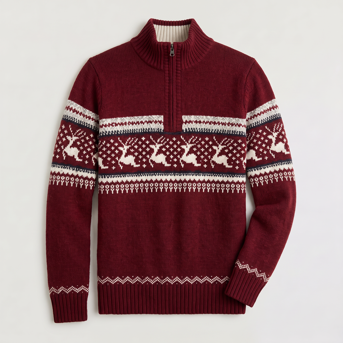 Pull Fair-Isle pour hommes avec fermeture éclair