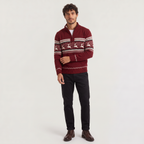 Pull Fair-Isle pour hommes avec fermeture éclair