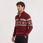 Pull Fair-Isle pour hommes avec fermeture éclair
