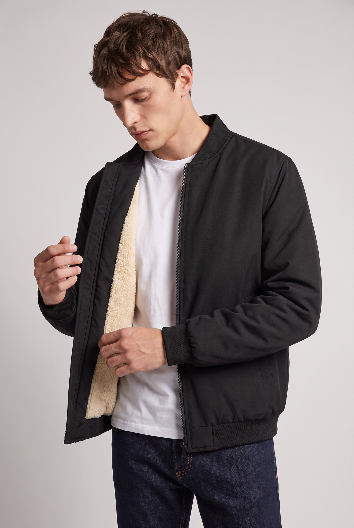 Herren Bomberjacke mit Fleecefutter