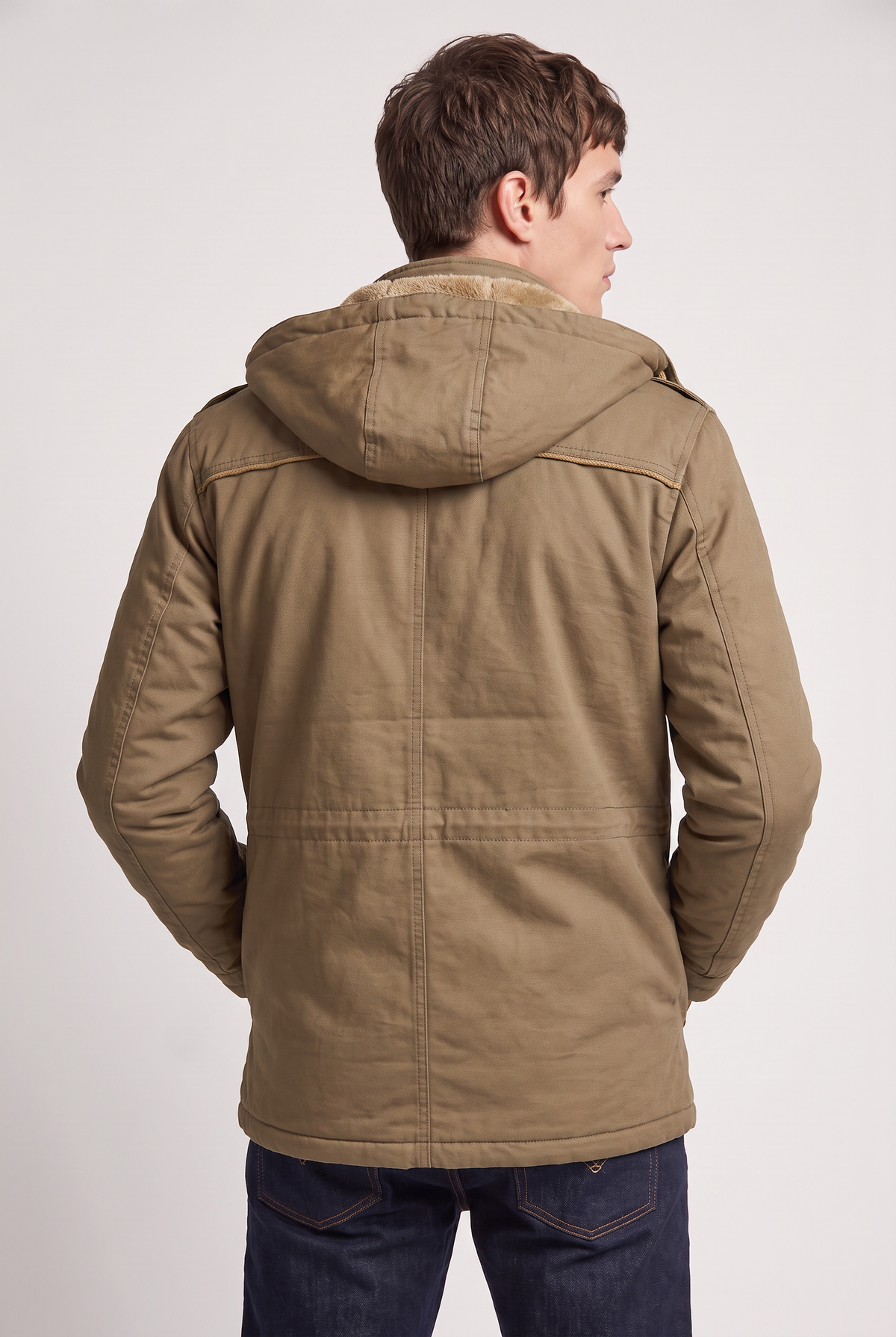 Herren Baumwolljacke mit Kapuze und Fleecefutter