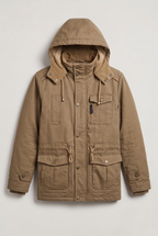 Herren Baumwolljacke mit Kapuze und Fleecefutter