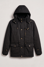Herren Baumwolljacke mit Kapuze und Fleecefutter