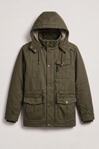 Herren Baumwolljacke mit Kapuze und Fleecefutter