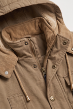 Herren Baumwolljacke mit Kapuze und Fleecefutter