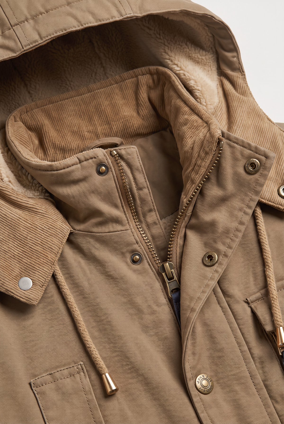 Herren Baumwolljacke mit Kapuze und Fleecefutter