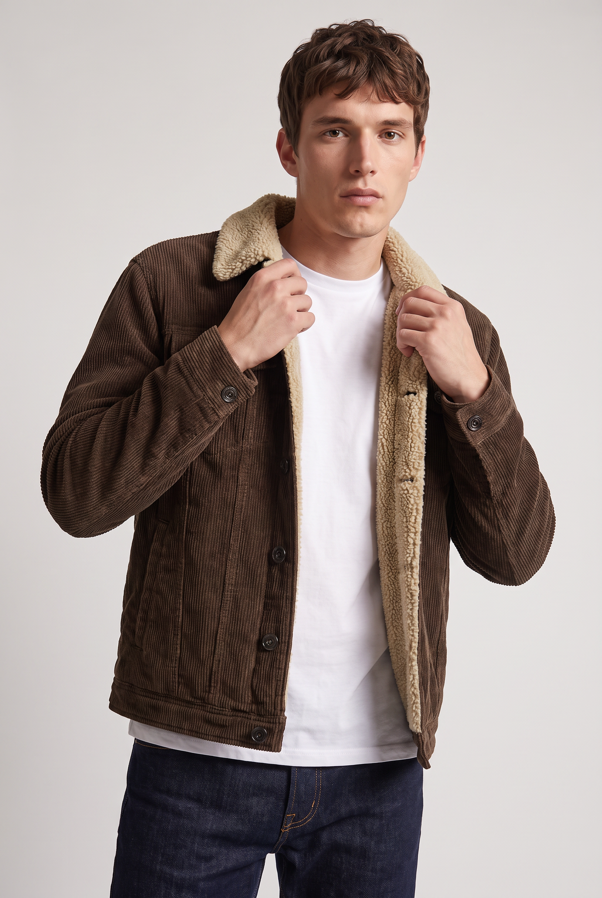 Herren Cordjacke mit Sherpafutter