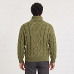 Herren Rollkragenpullover mit grobem Zopfmuster