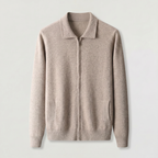 Herren Woll-Strickjacke mit Reißverschluss