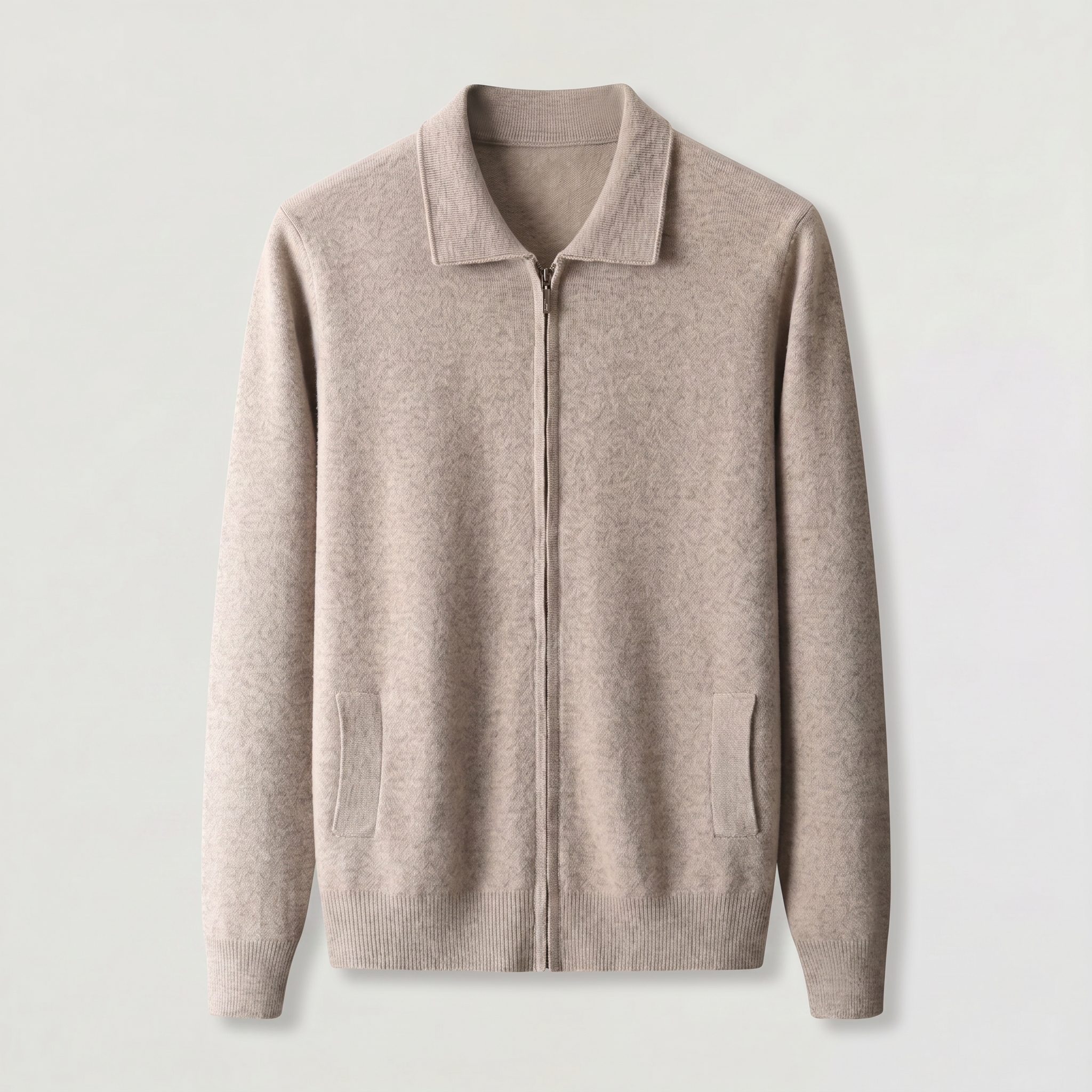 Herren Woll-Strickjacke mit Reißverschluss