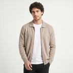 Herren Woll-Strickjacke mit Reißverschluss