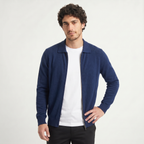 Herren Woll-Strickjacke mit Reißverschluss