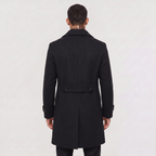 Manteau long homme coupe slim à double boutonnage