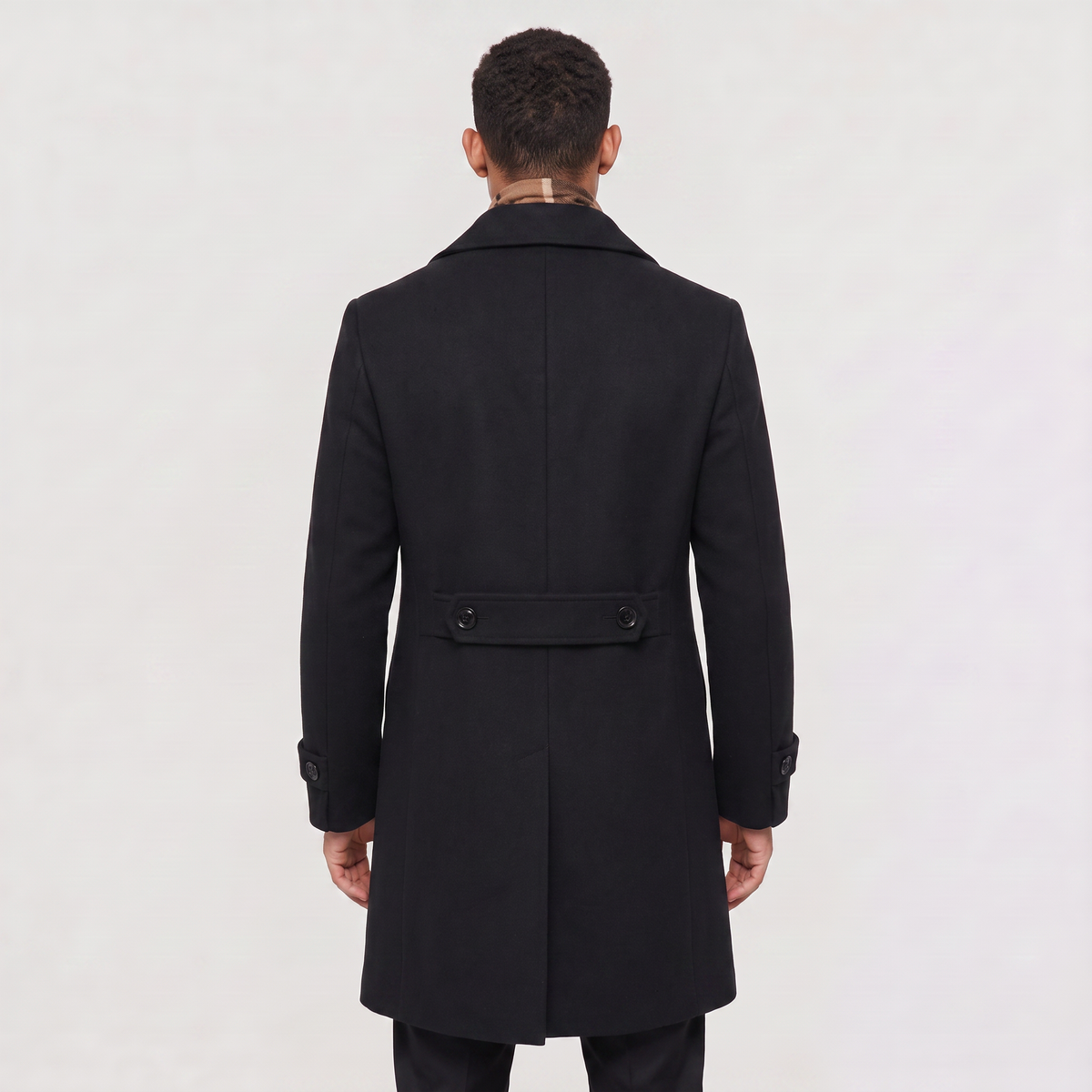 Heren Lange Jas Slim Fit Dubbel Geknoopt