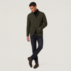 Herren Strickjacke mit Stehkragen und Knopfleiste