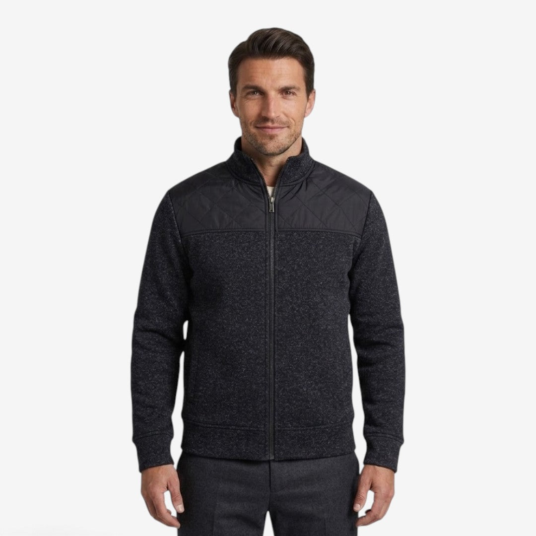 Herren Steppjacke mit Strickdetails und Stehkragen