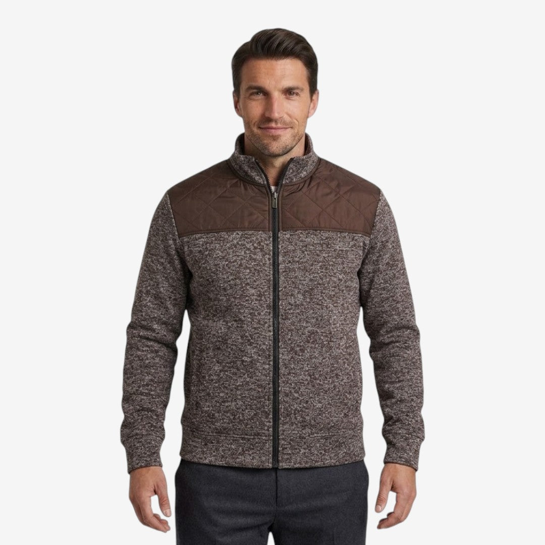 Herren Steppjacke mit Strickdetails und Stehkragen