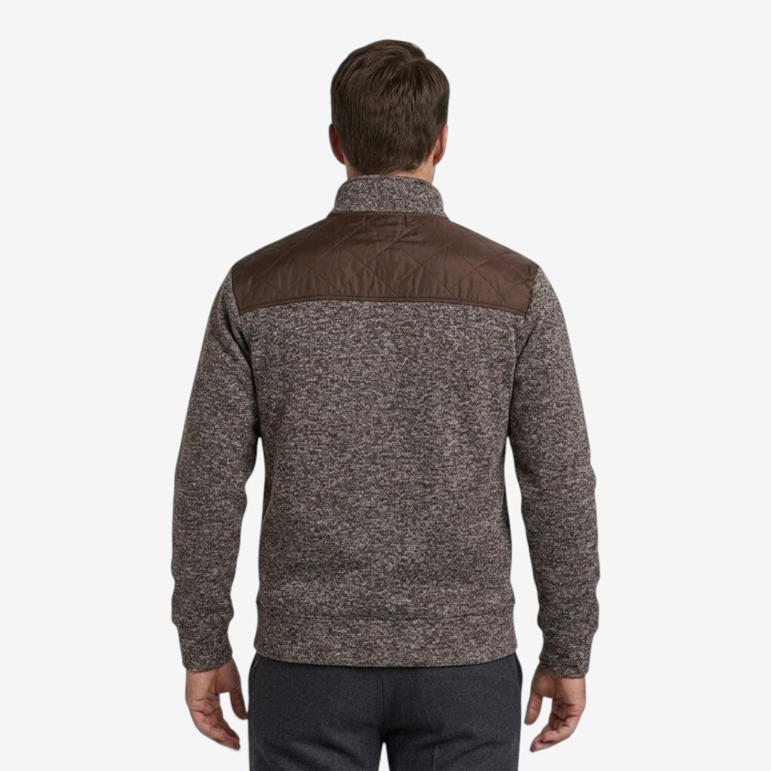 Herren Steppjacke mit Strickdetails und Stehkragen