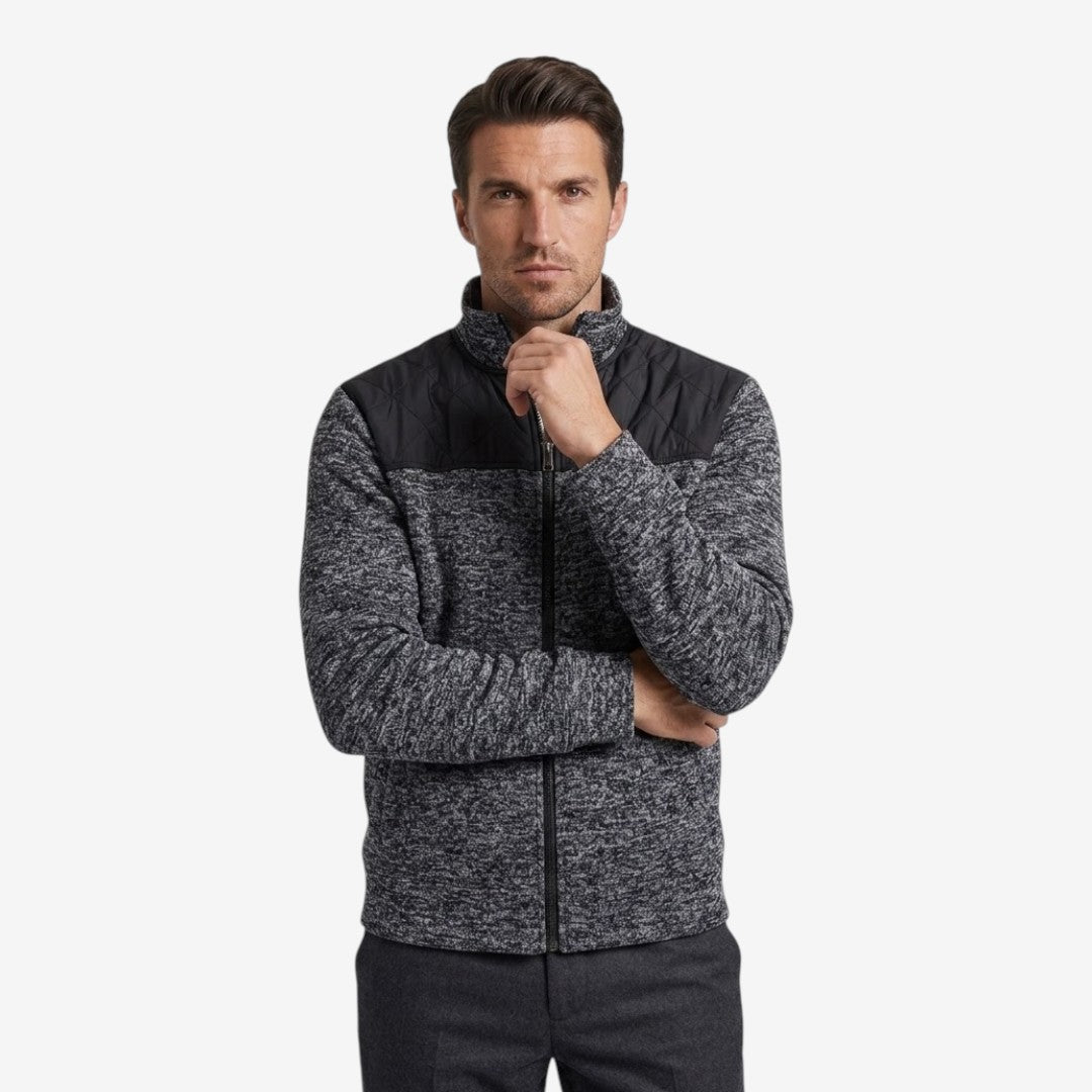 Herren Steppjacke mit Strickdetails und Stehkragen