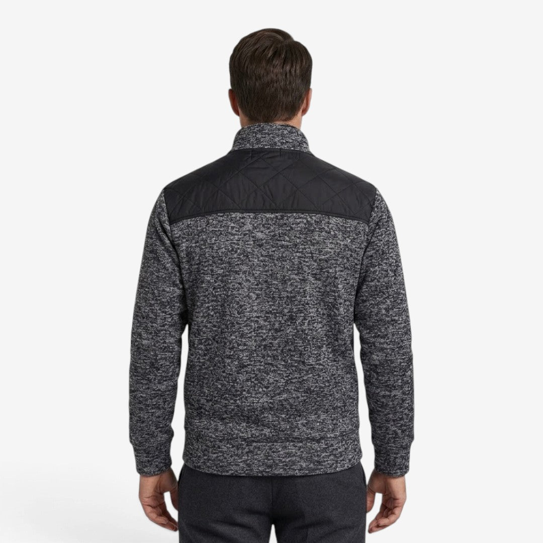 Herren Steppjacke mit Strickdetails und Stehkragen