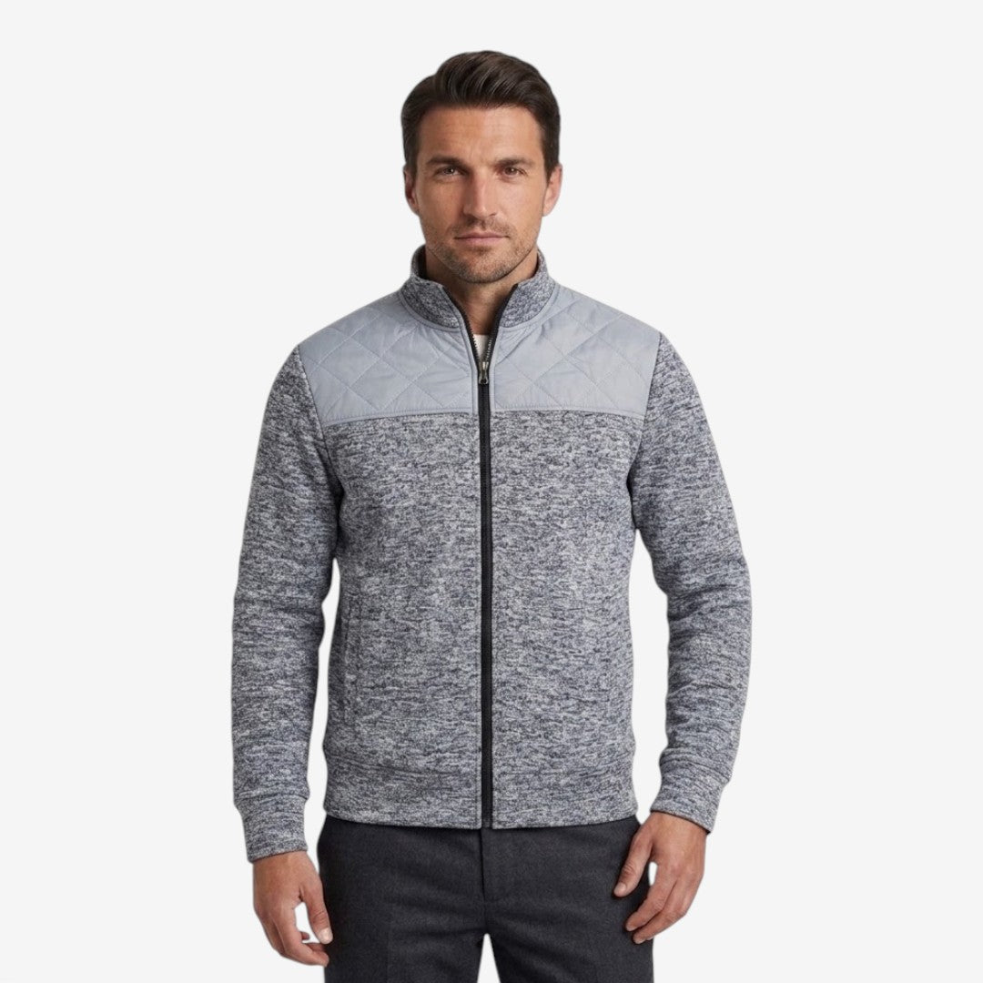 Herren Steppjacke mit Strickdetails und Stehkragen
