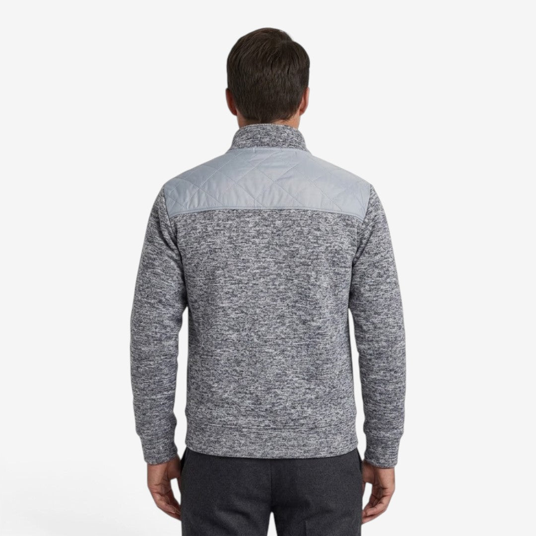 Herren Steppjacke mit Strickdetails und Stehkragen