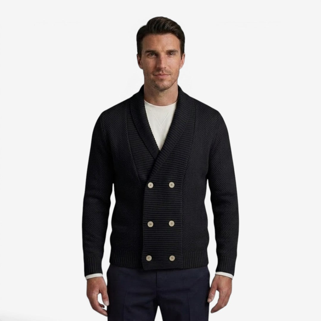 Cardigan en tricot pour homme avec col châle
