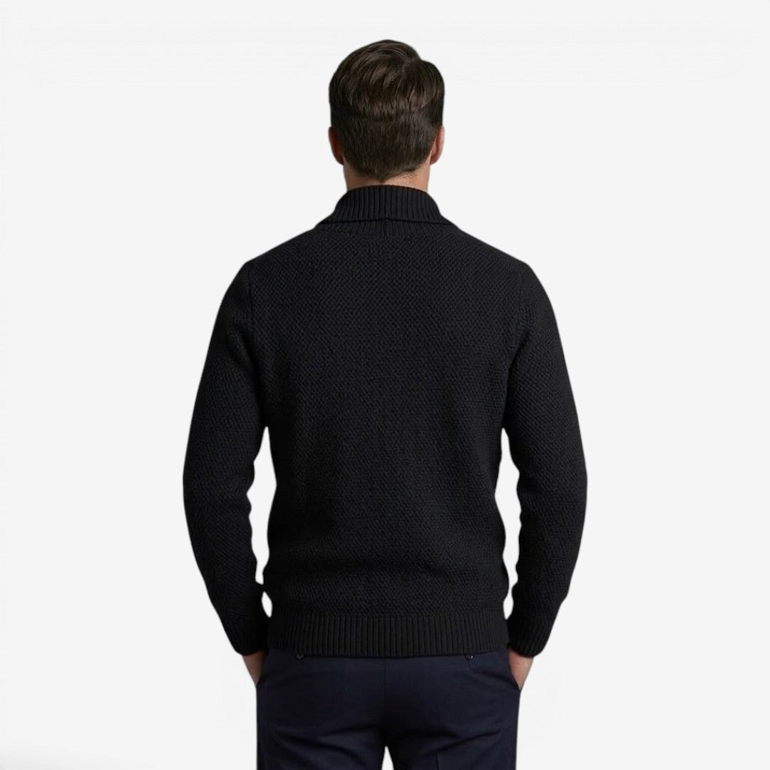 Cardigan en tricot pour homme avec col châle