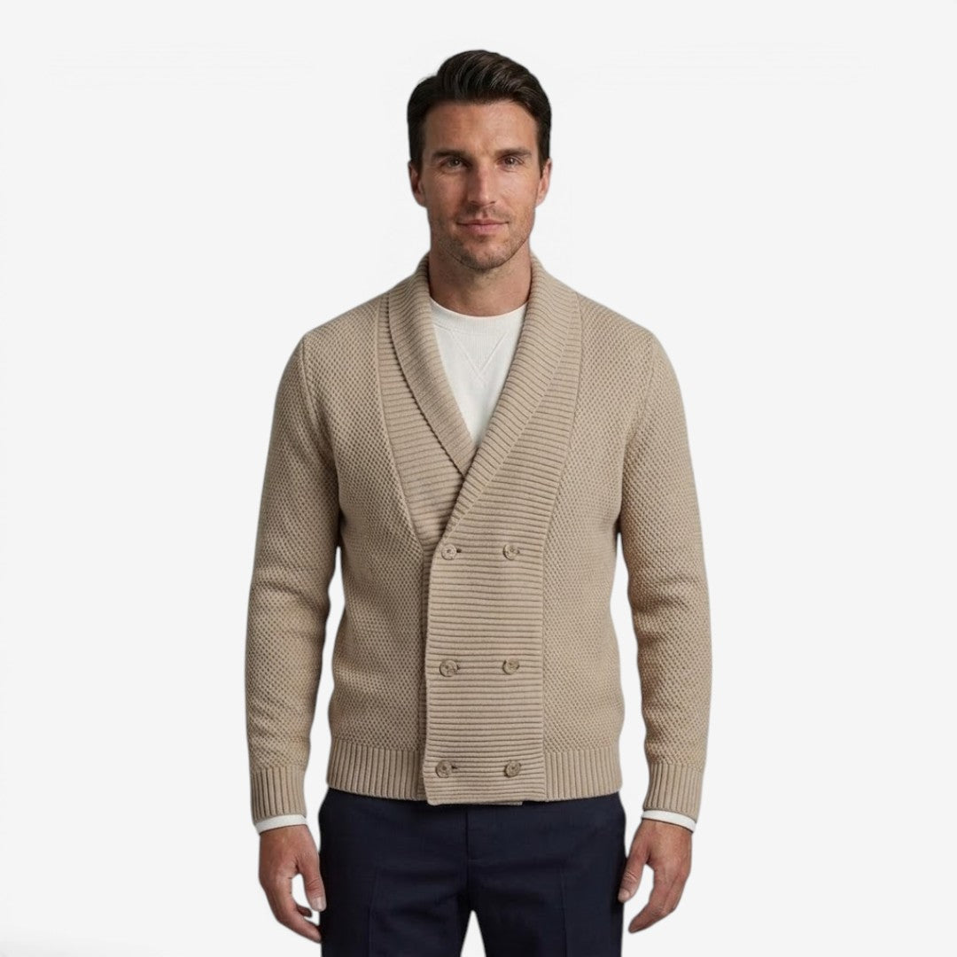 Cardigan en tricot pour homme avec col châle