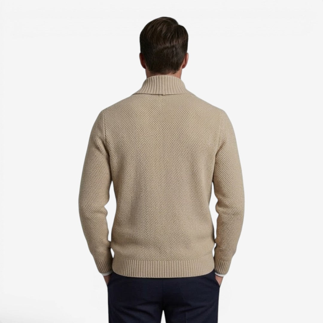 Cardigan en tricot pour homme avec col châle