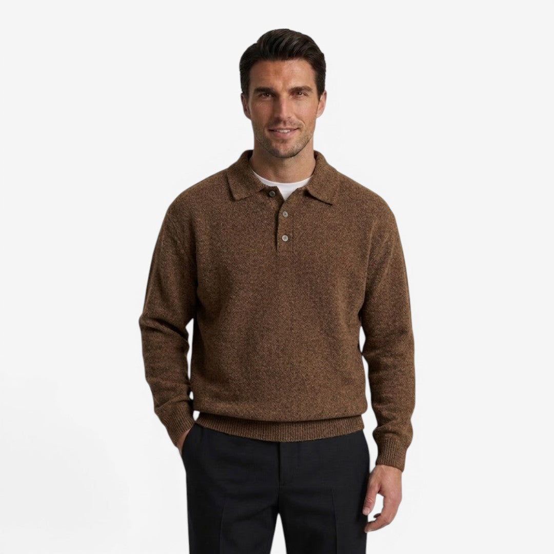 Pull en tricot pour hommes avec col polo