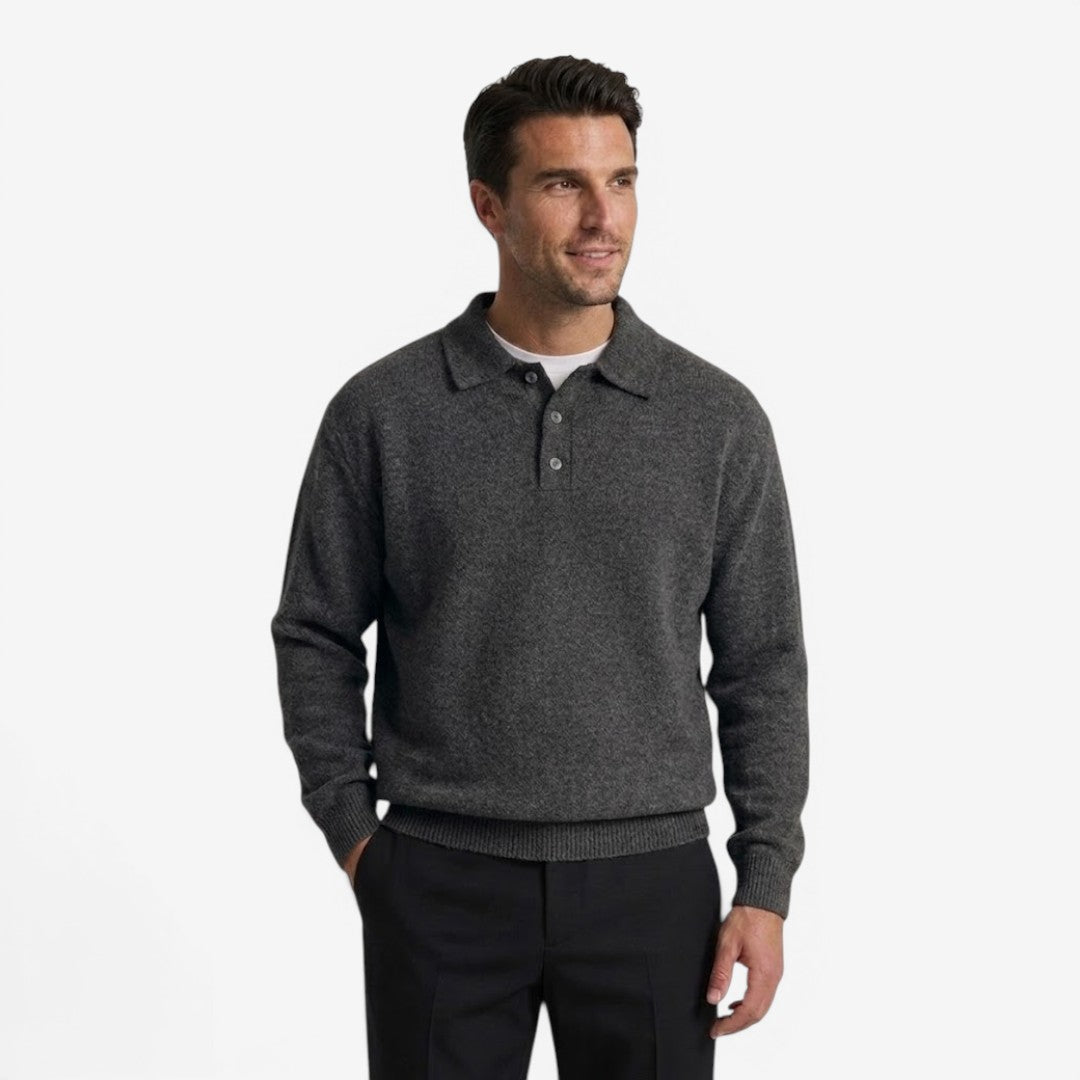 Pull en tricot pour hommes avec col polo