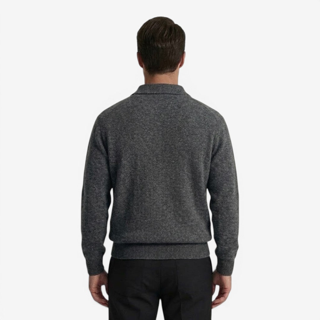 Pull en tricot pour hommes avec col polo