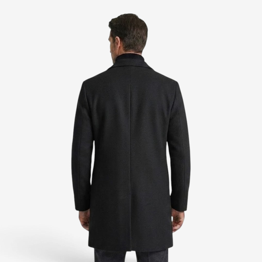 Trench-coat long pour homme avec col à revers
