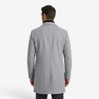 Trench-coat long pour homme avec col à revers