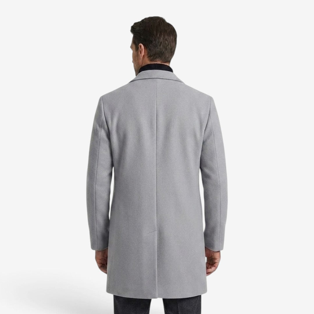 Trench-coat long pour homme avec col à revers