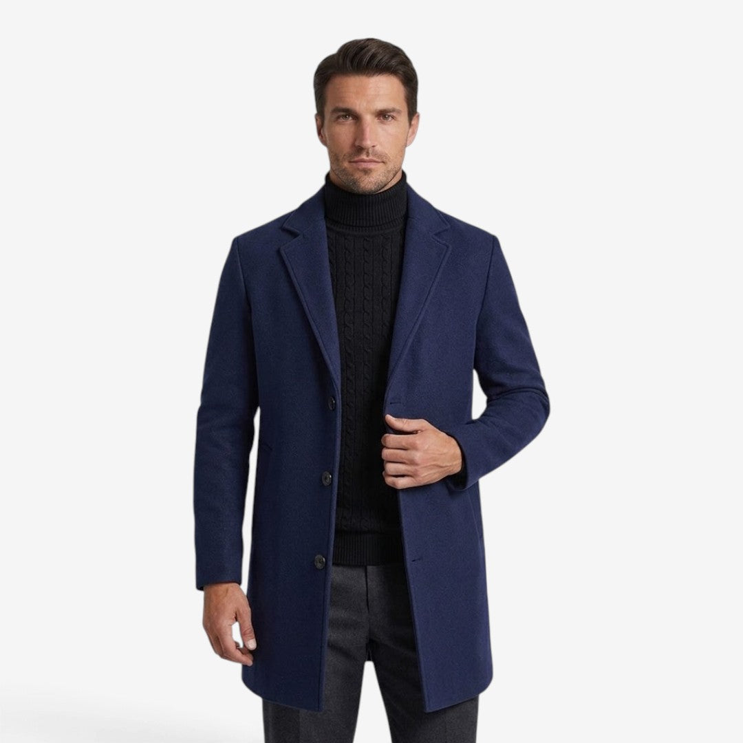 Trench-coat long pour homme avec col à revers