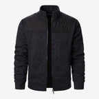 Herren Steppjacke mit Strickdetails und Stehkragen