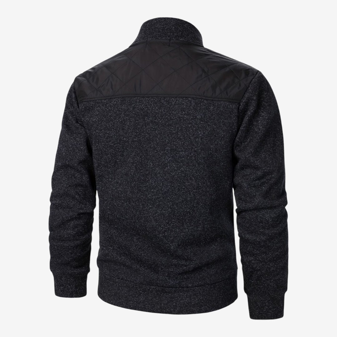 Herren Steppjacke mit Strickdetails und Stehkragen