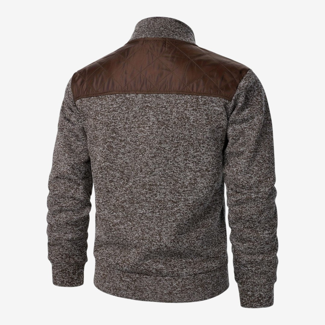 Herren Steppjacke mit Strickdetails und Stehkragen