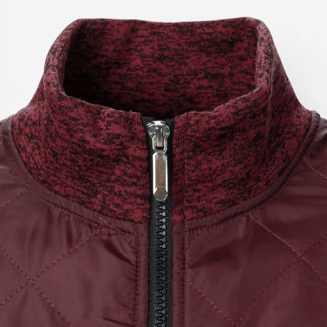 Herren Steppjacke mit Strickdetails und Stehkragen