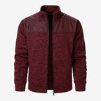 Herren Steppjacke mit Strickdetails und Stehkragen