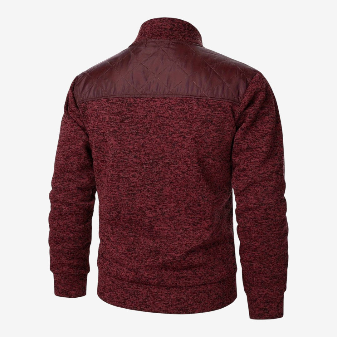 Herren Steppjacke mit Strickdetails und Stehkragen