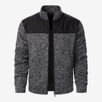 Herren Steppjacke mit Strickdetails und Stehkragen