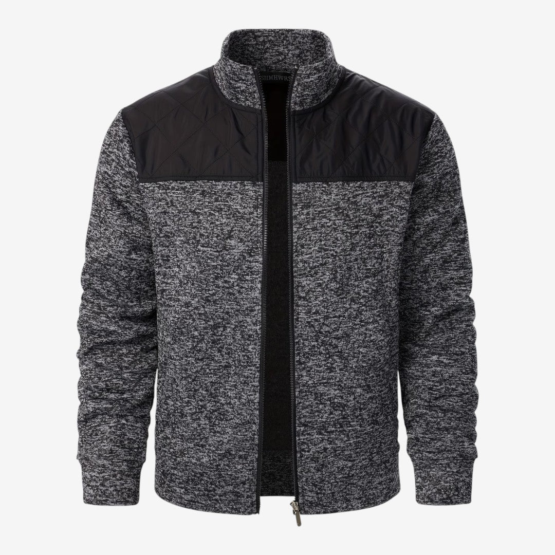Herren Steppjacke mit Strickdetails und Stehkragen